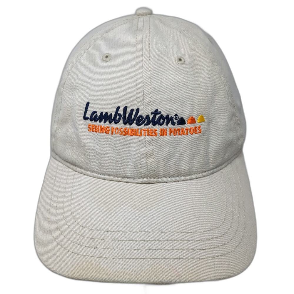 Cap America Lamb Weston Potato Logo Beige Baseball Hat One Size Adjustable Slide